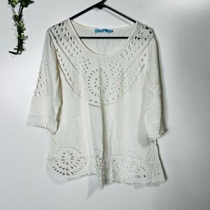 Solitaire Swim White Eyelet Swimsuit Cover